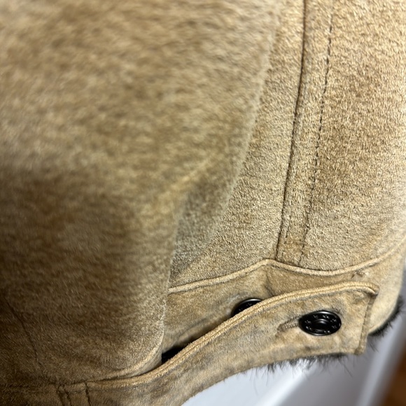Vintage Tan Suede Fur Coat Jacket - Picture 6 of 7